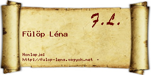 Fülöp Léna névjegykártya